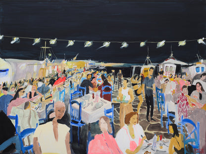 Late Dinner in Paros, 2024 (35.5" x 47.25")